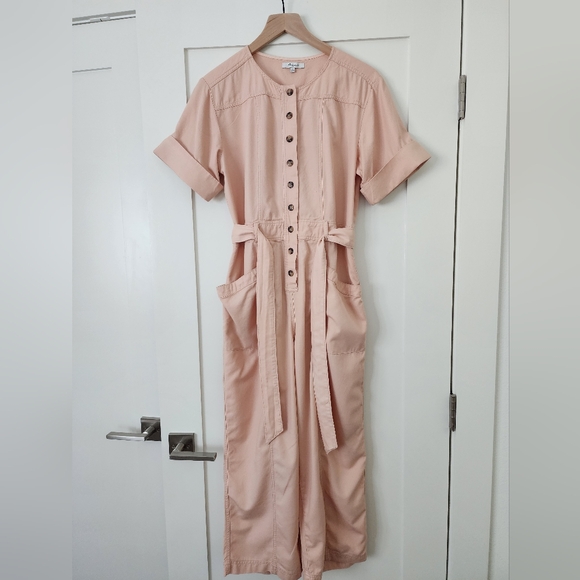 Madewell Top Stitched Coverall Jumpsuit Size 6 - Picture 2 of 11